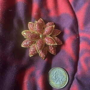 Vintage Poinsettia Brooch